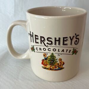 Hersheys Galerie Chocolate Chistmas Mug 32 Oz 5 In Tall 4 1/2 In Round Cream